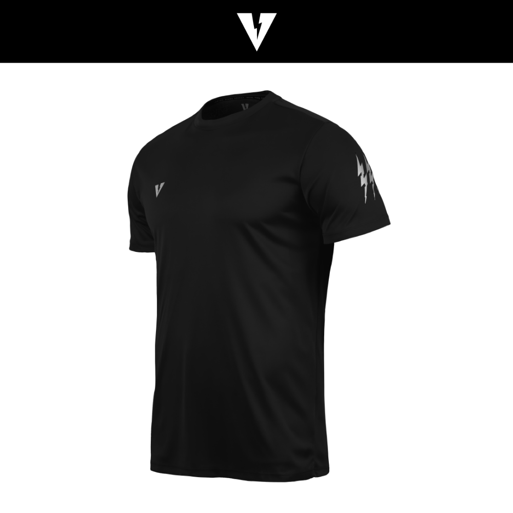 ACCE 004 TRAINING SHIRTS BLACK เสื้อกีฬาเทรนนิ่ง แขนสั้น ออกกำลังกาย สีดำ