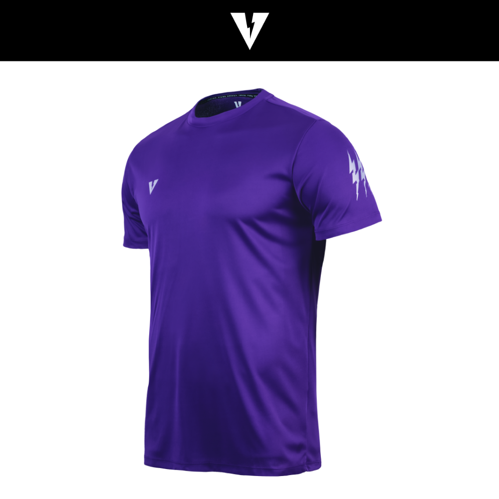 VOLT ACCE 004 TRAINING SHIRTS PURPLE เสื้อกีฬาเทรนนิ่ง แขนสั้น ออกกำลังกาย สีม่วง