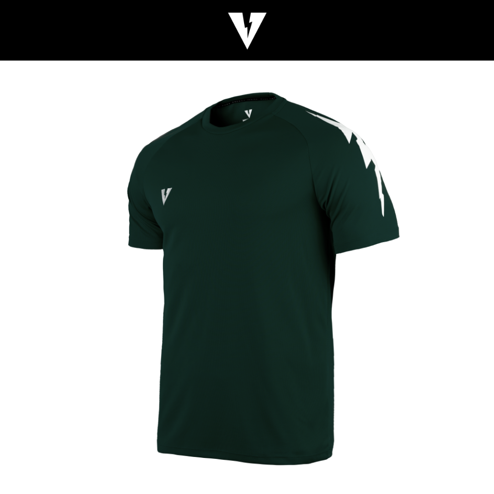 VECTOR 001 TRAINING SHIRTS DARK GREEN เสื้อกีฬาเทรนนิ่ง แขนสั้น ออกกำลังกาย สีเขียวเข้ม