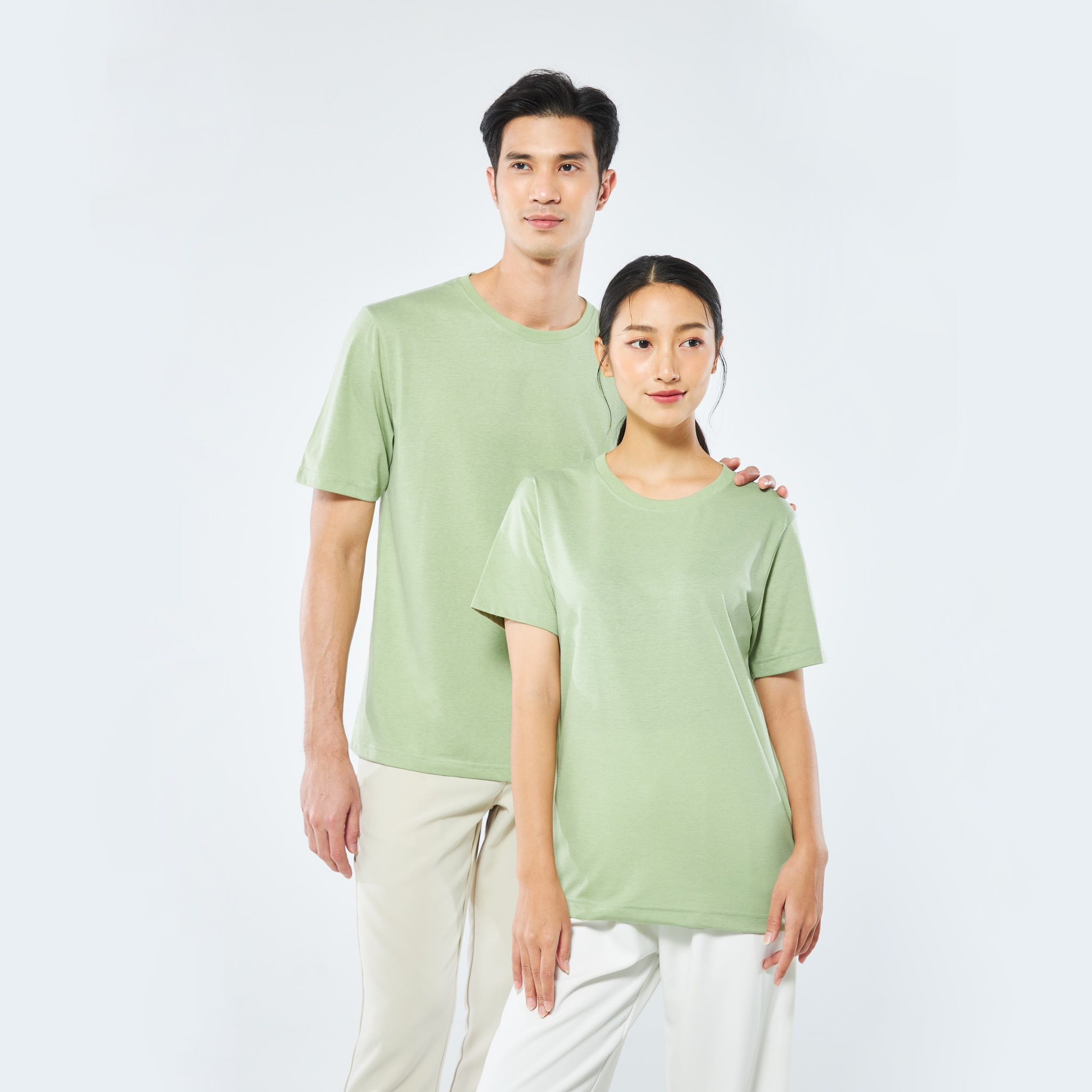 Yuedpao เสื้อยืด เสื้อยืดเปล่า เสื้อยืดคอกลม เสื้อยืดสีพื้น รุ่น Ultra Soft  คอกลม_สี Avocado