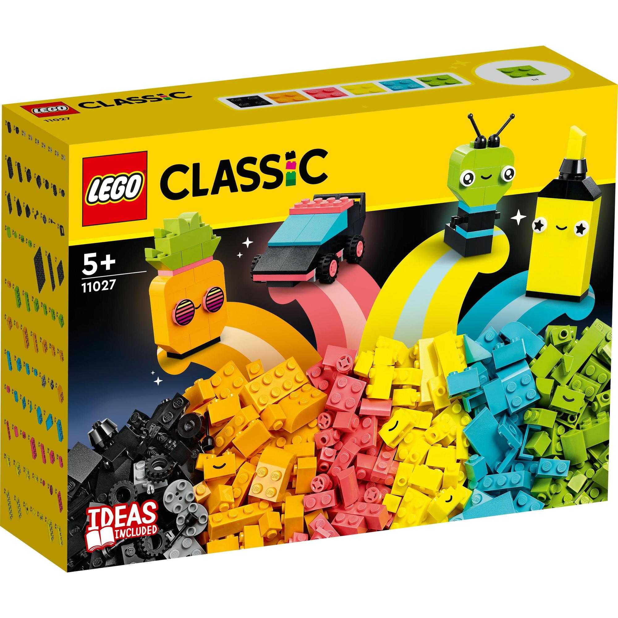 LEGO Classic 11027 Creative Neon Fun Building Toy Set (333 Pieces)