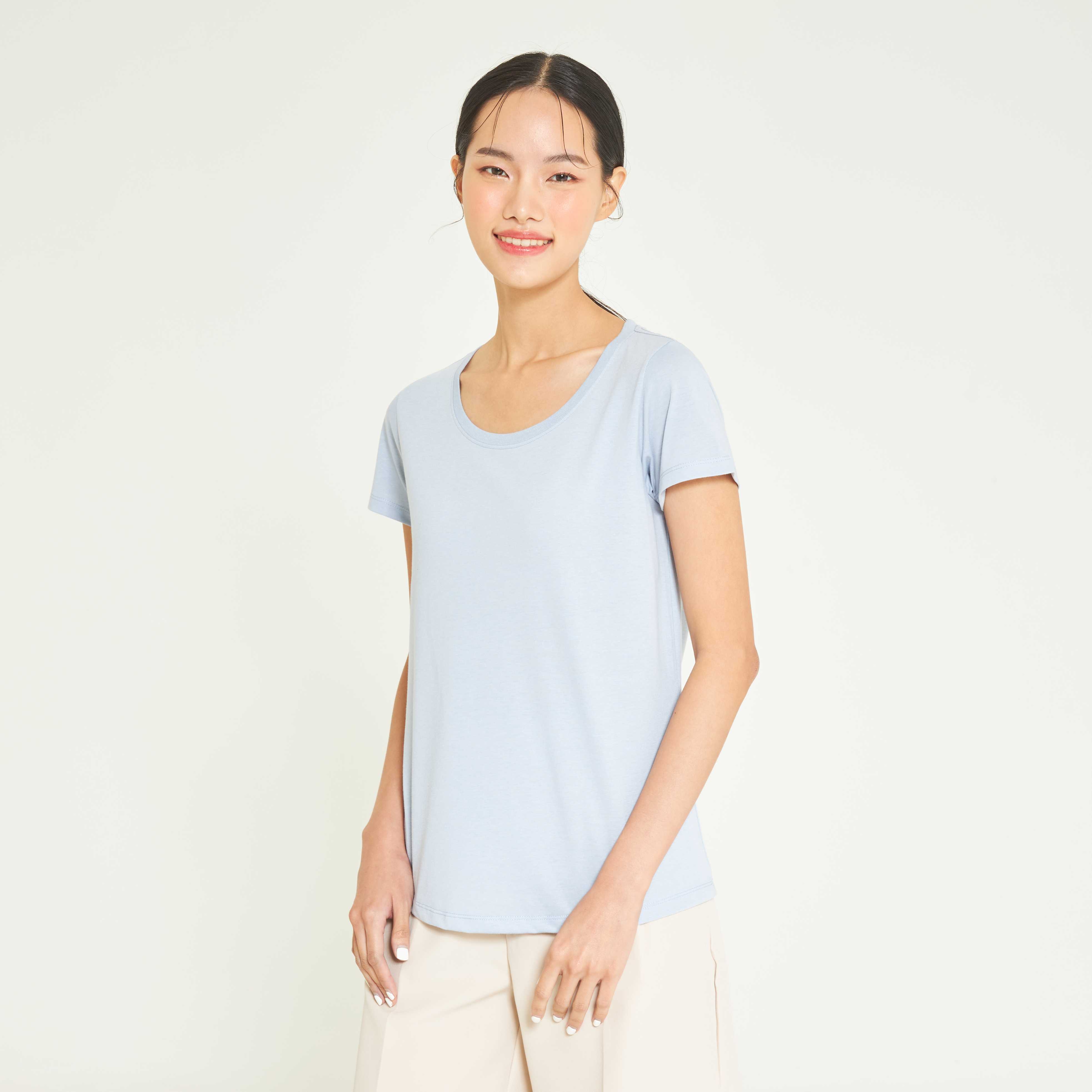 Yuedpao เสื้อยืดผู้หญิงคอกลม Women_คอกลม_คอกลม_Blue Hawaii