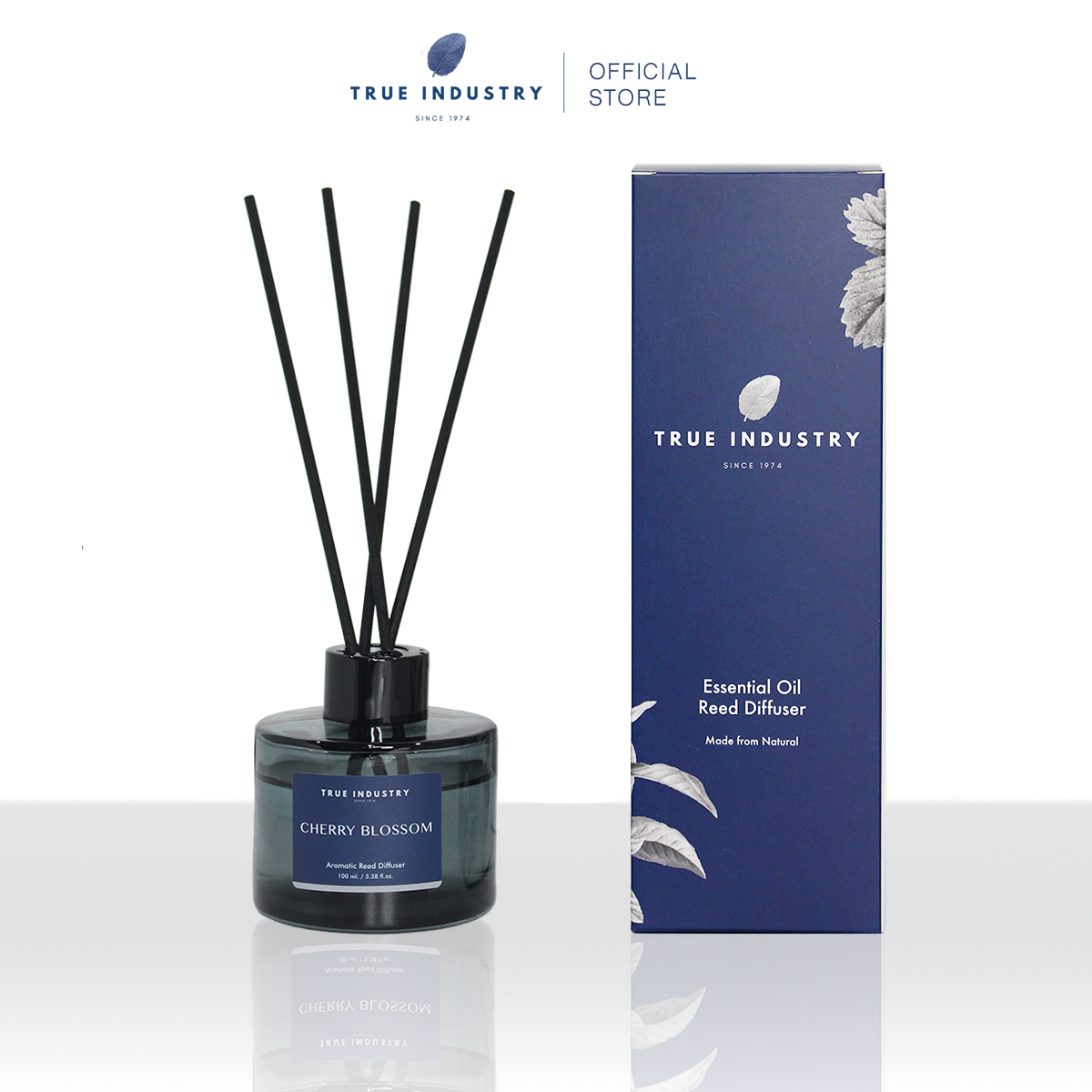 True Industry | Cherry Blossom Premium Reed Diffuser ก้านไม้หอมปรับอากาศ กลิ่นเชอร์รี่บลอสซั่ม
