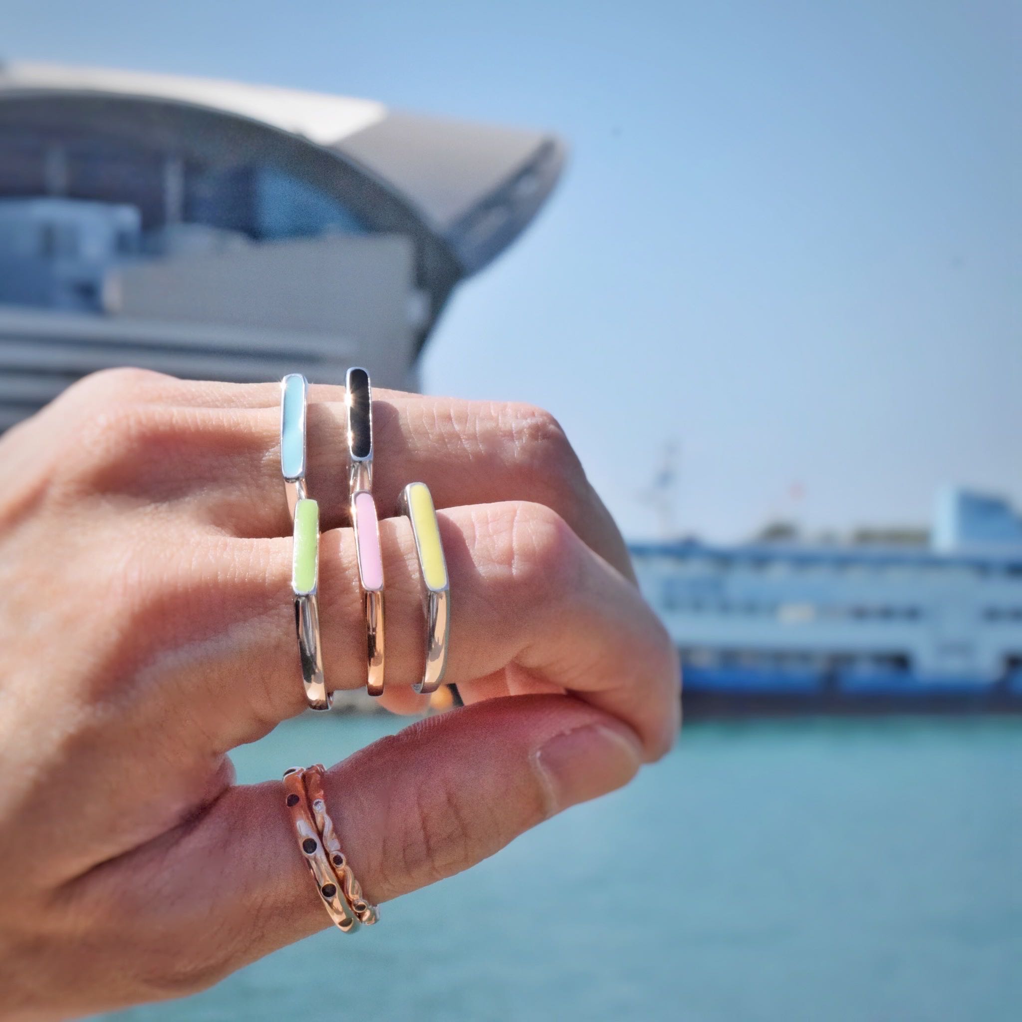 แหวนเงินลงยา enamel ring #minimsignature #minimenamel R552