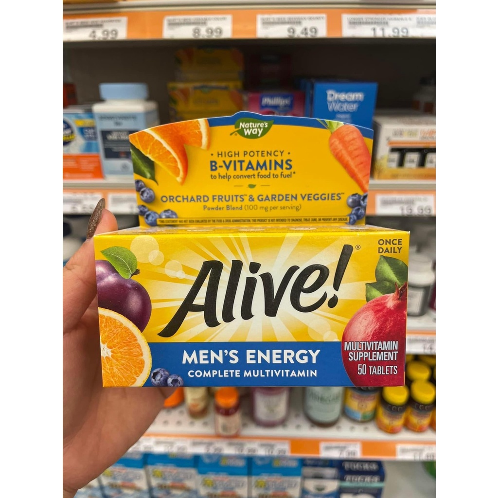 Nature's Way Alive Once Daily Men's  🇺🇸 ฿190.-  บรรจุ 50 เม็ด วิตามินรวมสำหรับคุ