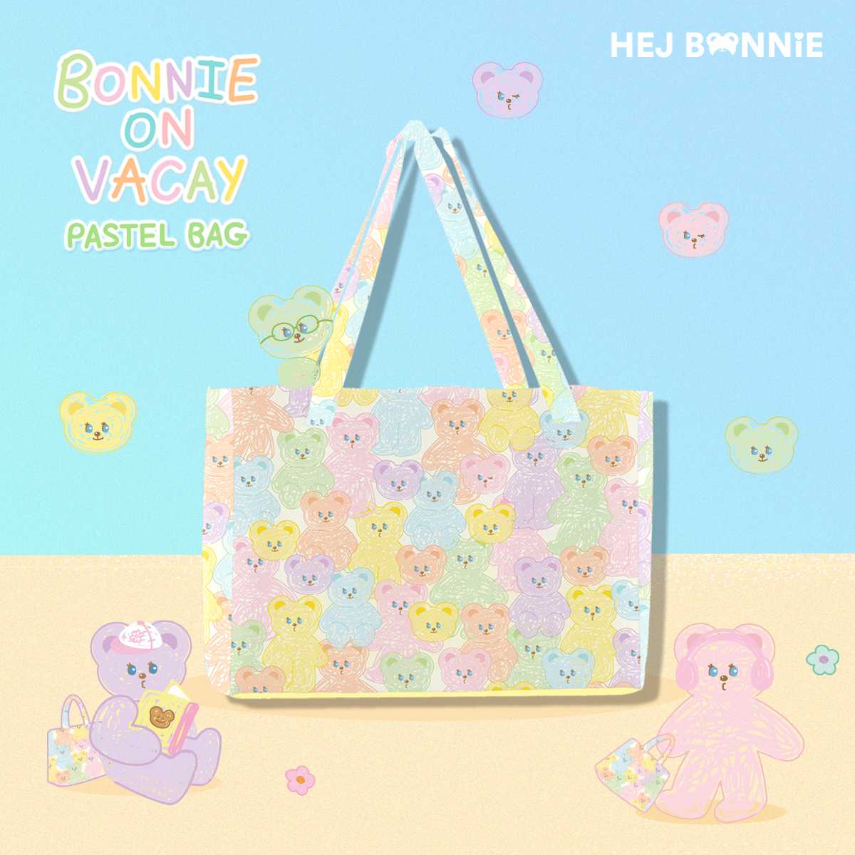 [Sold out] Bonnie's on Vacay Pastel Bag l Hej Bonnie Official