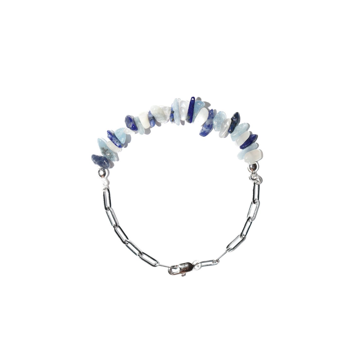Aeternus: Lapis Lazuli, Aquamarine & Calcite bracelet