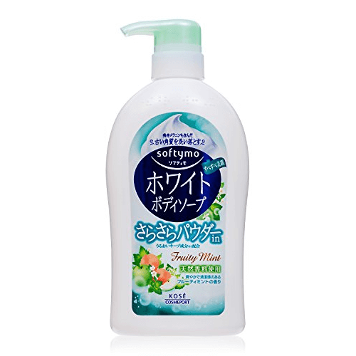 SOFTYMO WHITE BODY SOAP (SMOOTHING POWDER) 600 ML ครีมอาบน้ำให้ผิวรู้สึกสดชื่น กระจ่างใส