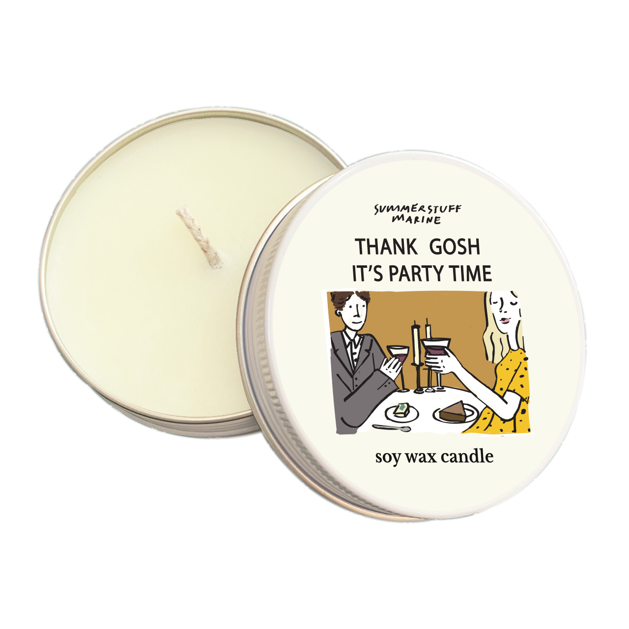 Summerstuff.marine - SOY WAX CANDLES กลิ่น THANK GOSH IT'S PARTY TIME (60 g) - เทียนหอมไขถั่วเหลือง