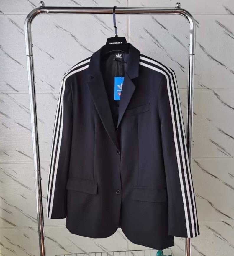 BALENCIAGA X ADIDAS 3 STRIPES BLAZER IN BLACK เสื้อคลุมสูท เบลเซอร์ อดิดาส collabs บาลองเซียก้า