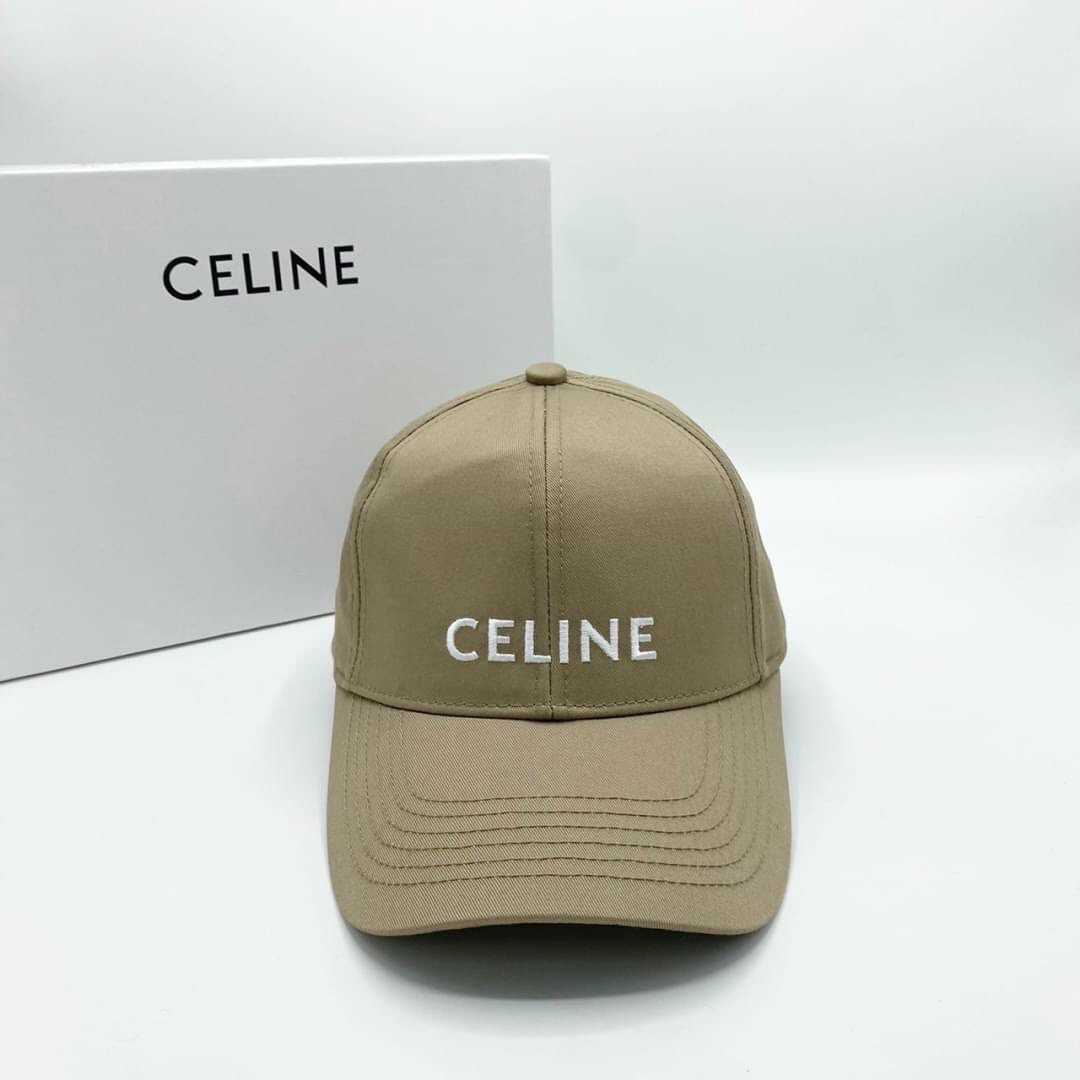 CELINE LOGO EMBROIDERED COTTON BASEBALL CAP หมวกแก๊ป แบรนด์ซีลีน ปักตัวหนังสือโลโก้