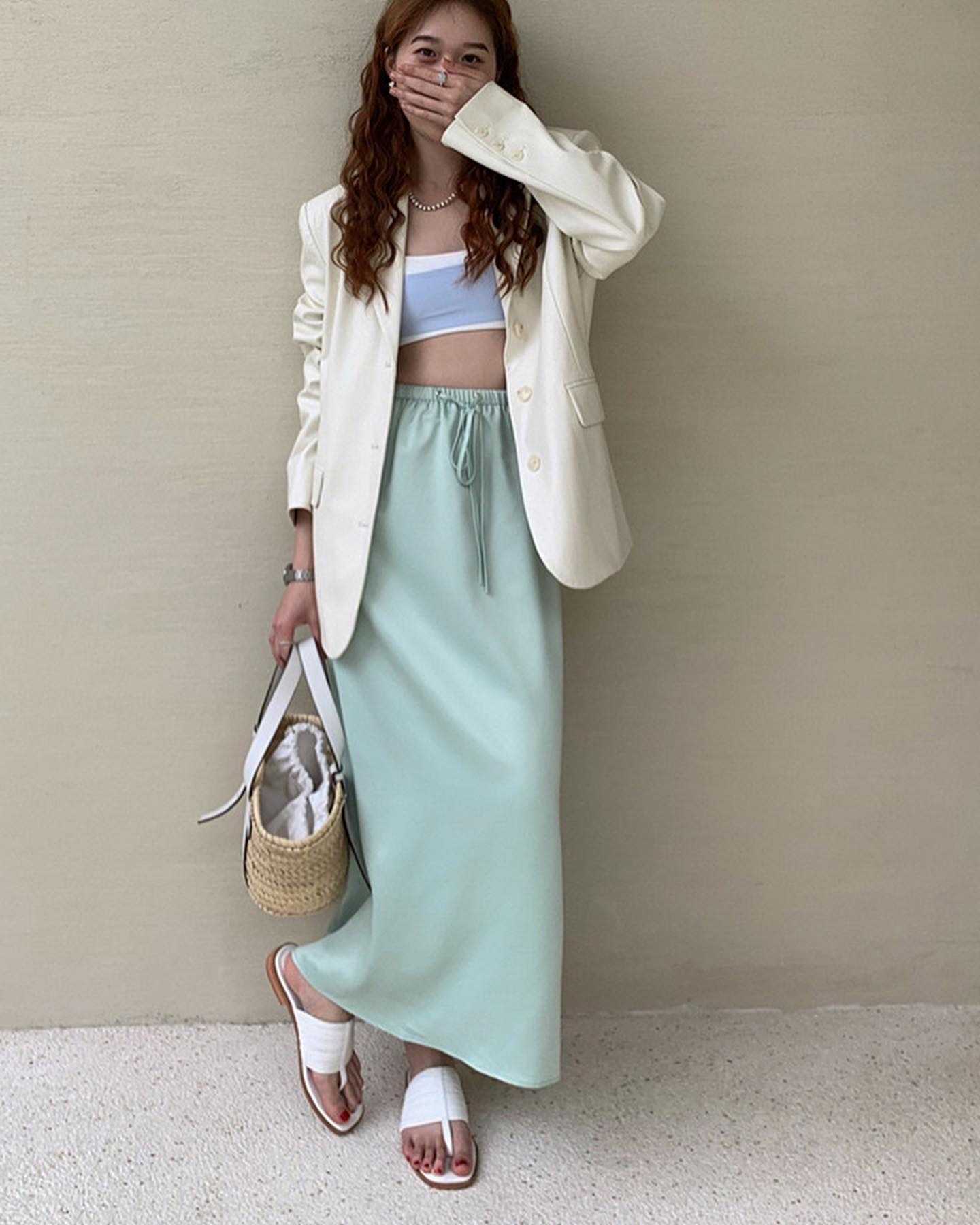 cpjgirlxx | Lala Silk Satin Skirt - 2color