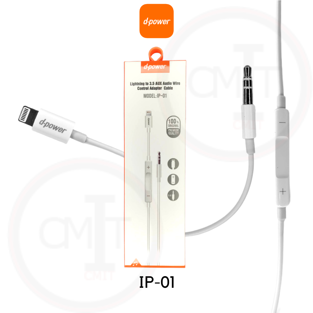สายแปลง Lightning to 3.5 AUX Audio Wire Control Adapter Cable Model : IP-01 ของแท้ พร้อมส่ง