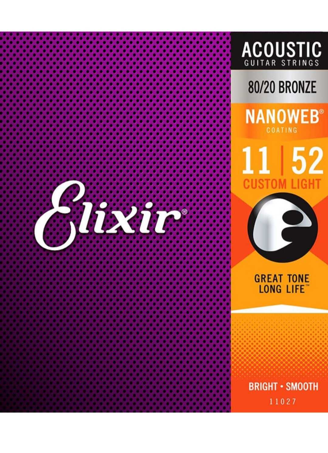 Elixir 80/20 Bronze Nanoweb Anti-rust Custom Light 11-52