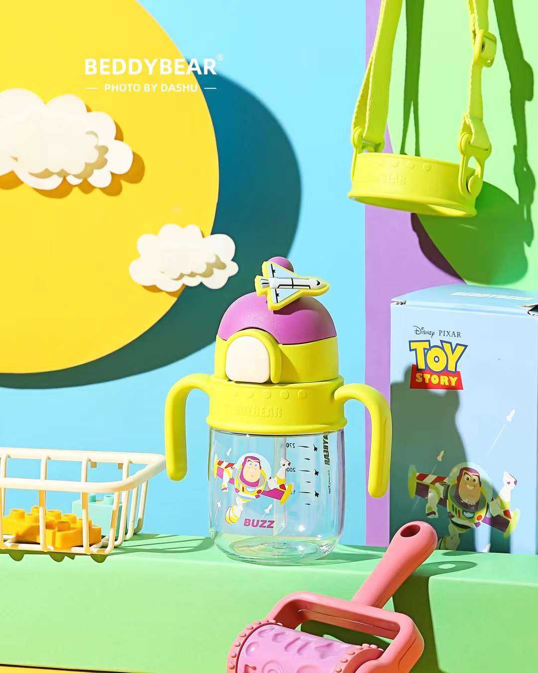 BeddyBearXMickey Mouse กระติกน้ำtritan สีใส พร้อมข้อต่อ แบบหูจับ&แบบสายสะพาย BB003MLTS-003B