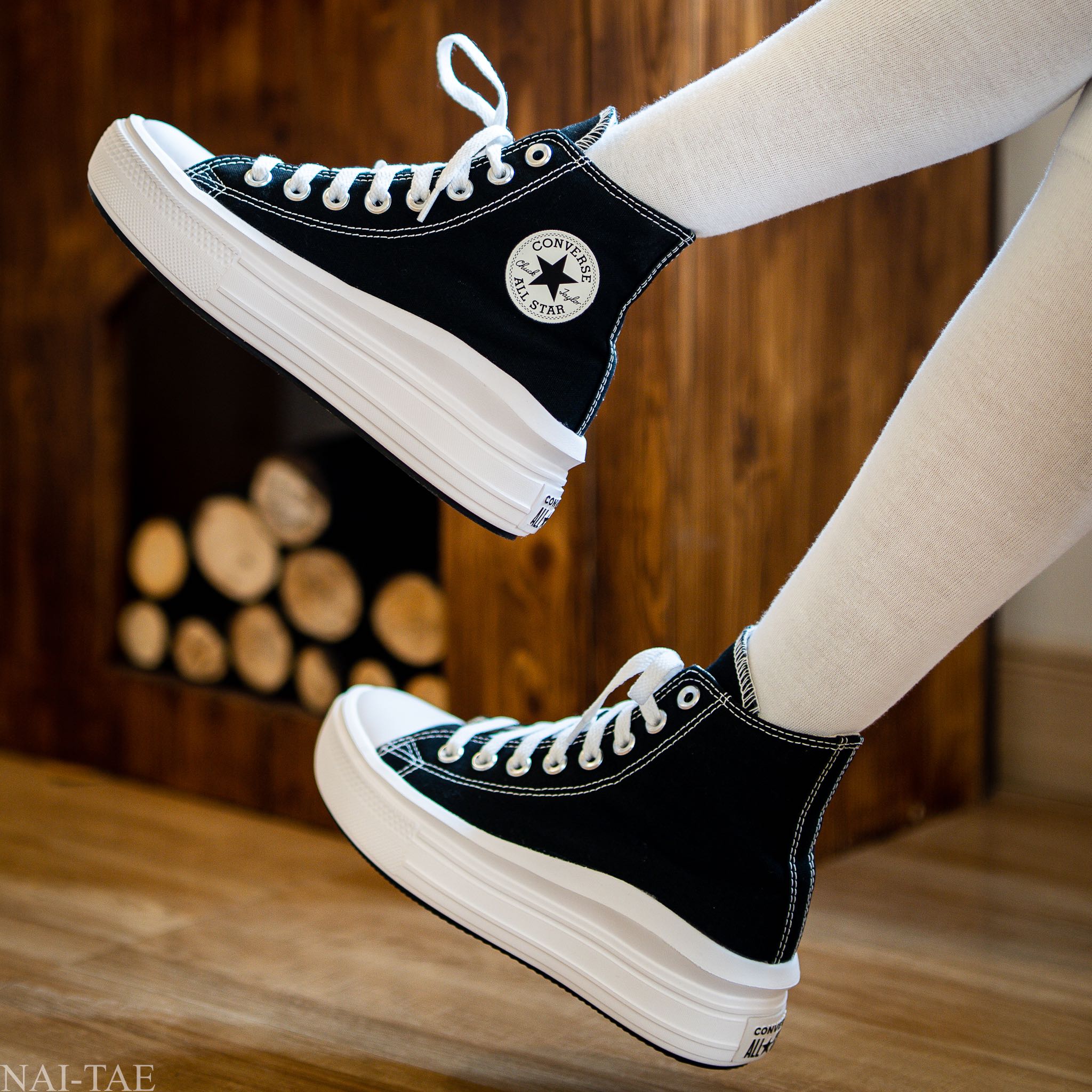 CONVERSE CHUCK TAYLOR ALL STAR MOVE HI PLATFORM OX BLACK/WHITE