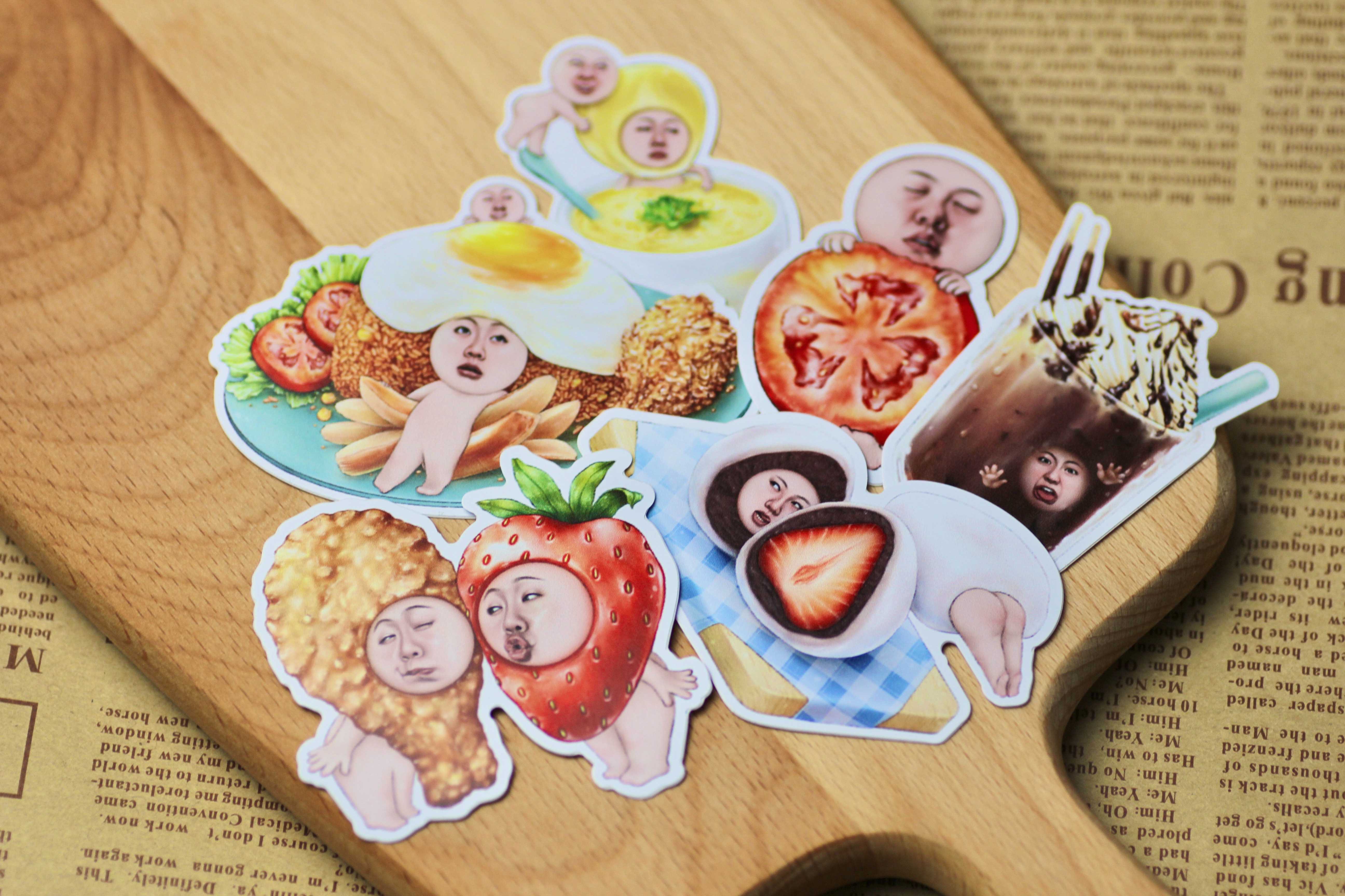 สติกเกอร์ อาหารจารโปรด กับน้อง Funny face :: Favorite x Funny face Stickers