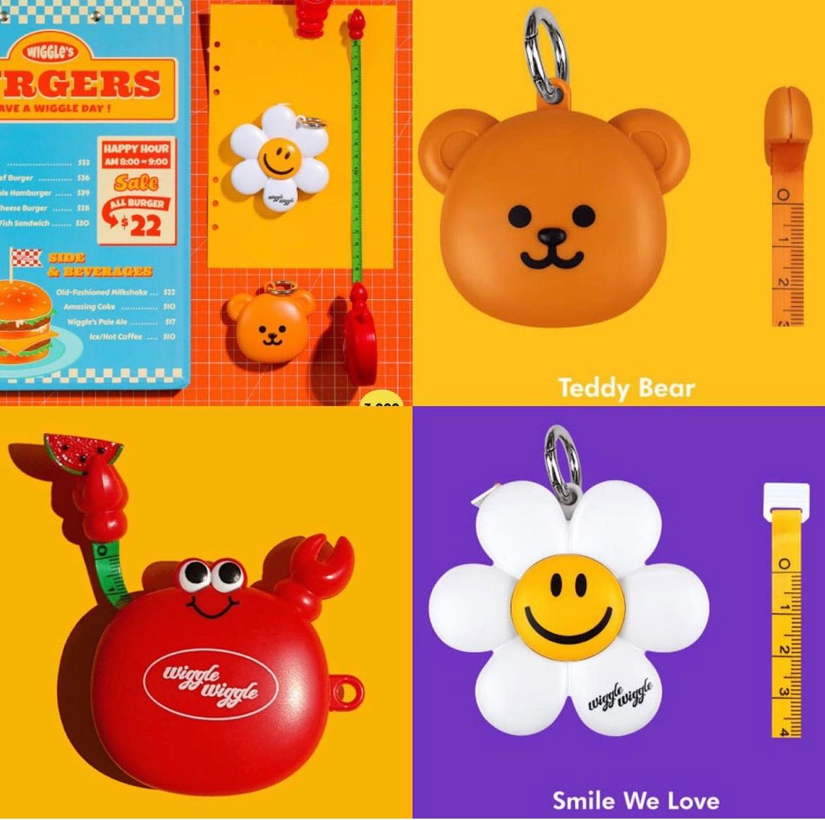  🇰🇷 Korea wigglewiggle  Measuring Tape  - Smile We Love  - Bear  - Lobster 