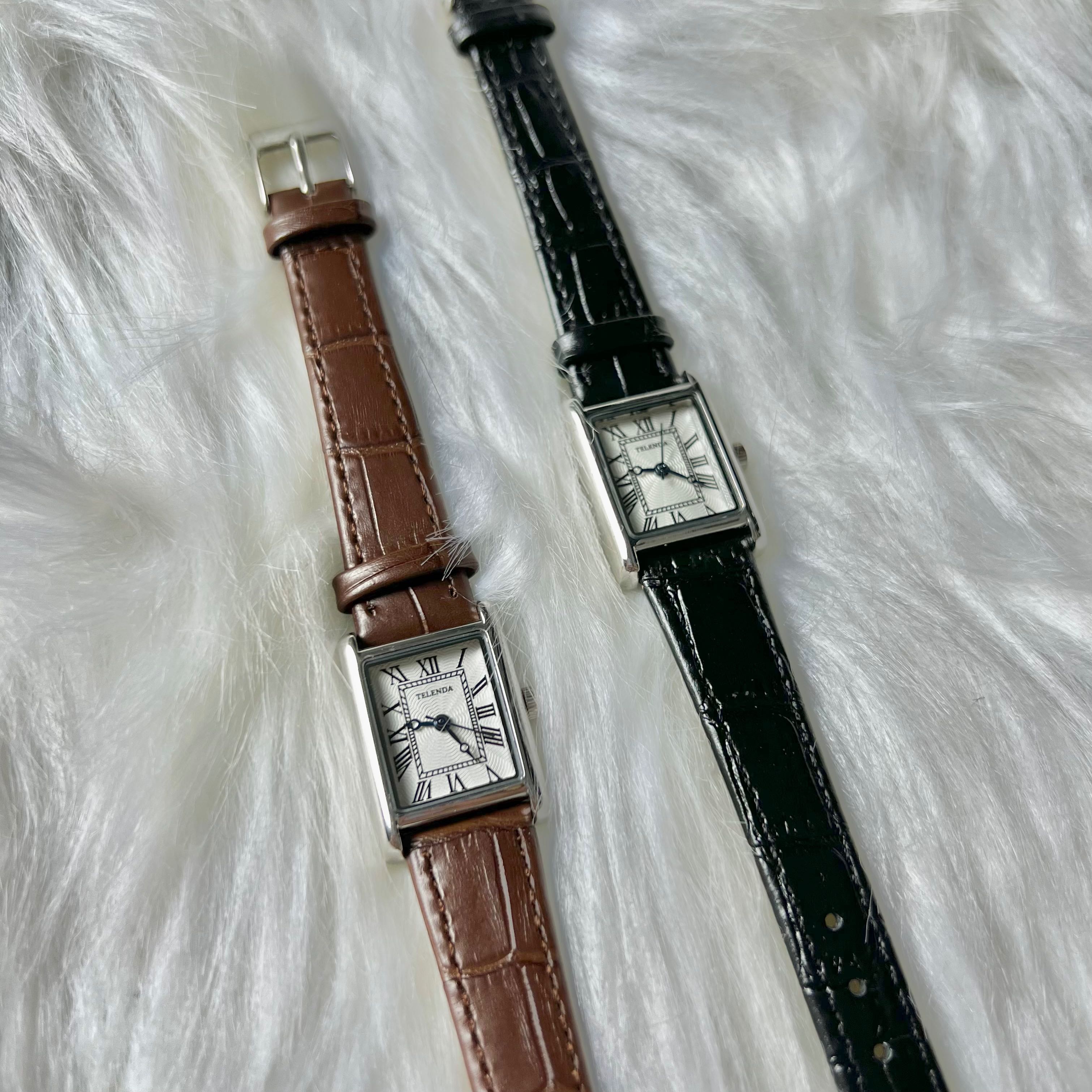 พร้อมส่ง❣️นาฬิกาข้อมือ  French style Leather 