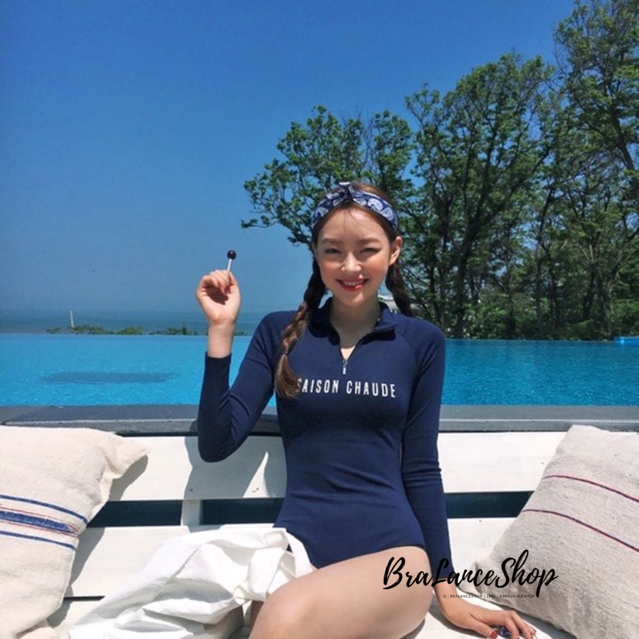 💦ชุดว่ายน้ำบอดี้สูทแขนยาว #2761