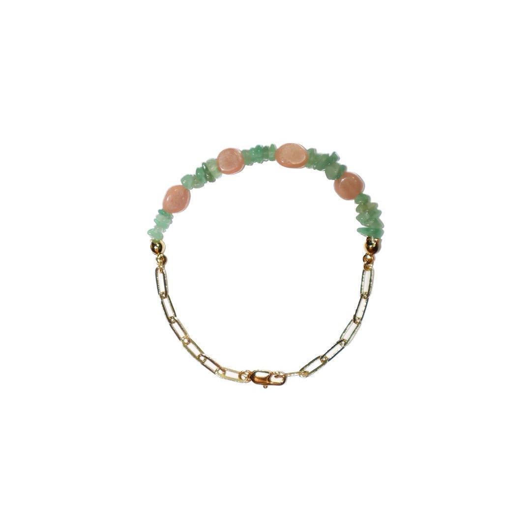 Venustas: Aventurine & Peach Moonstone bracelet