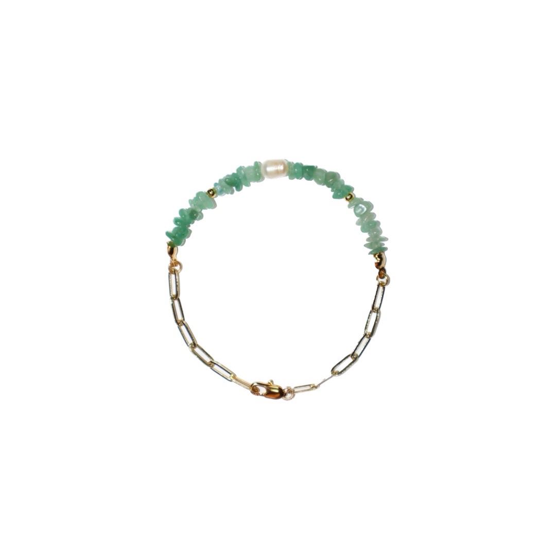 Gratia: Aventurine & Pearl bracelet