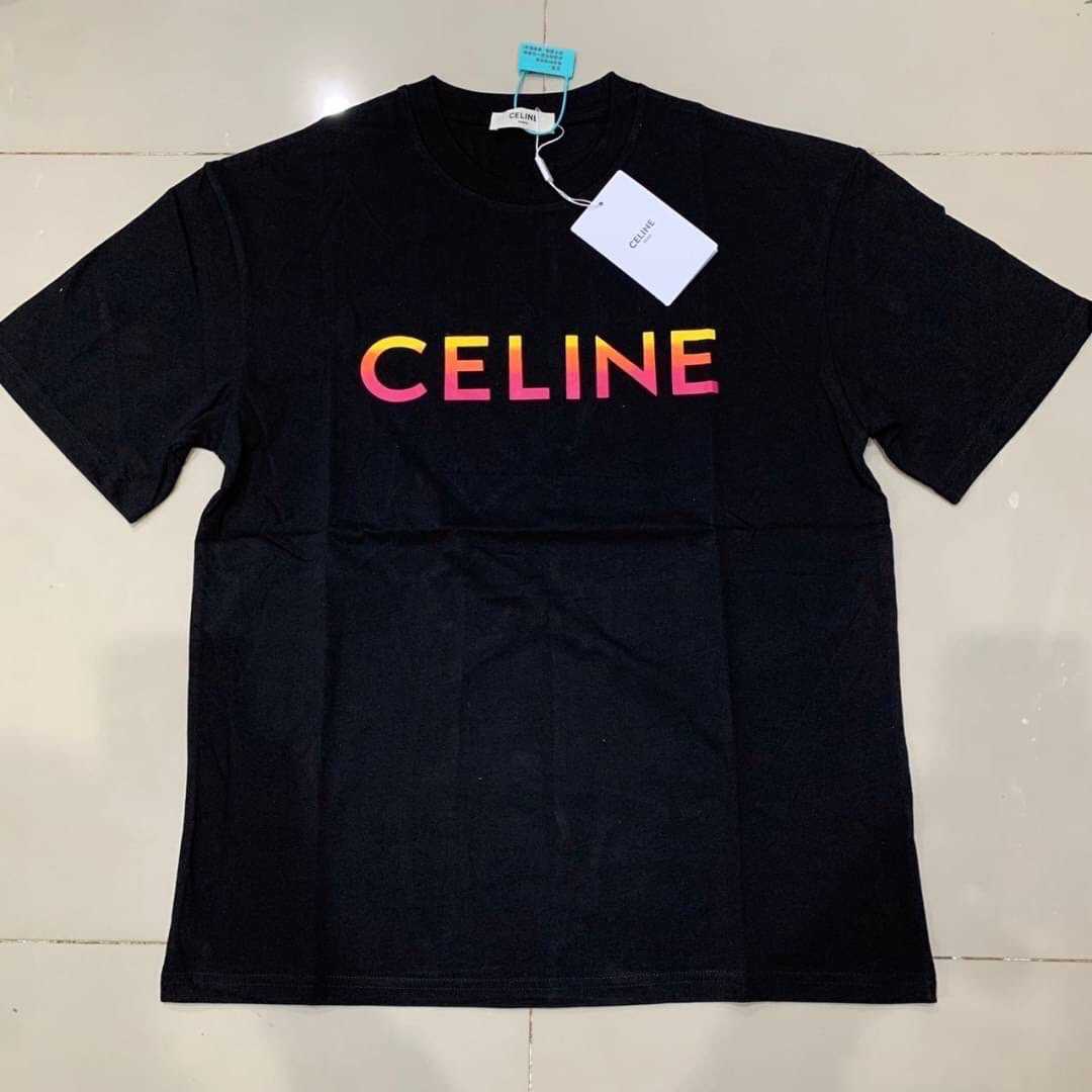 CELINE CLASSIC GRADIENT LOGO PRINT SHORT SLEEVE T-SHIRT IN COTTON เสื้อยืดซีลีน