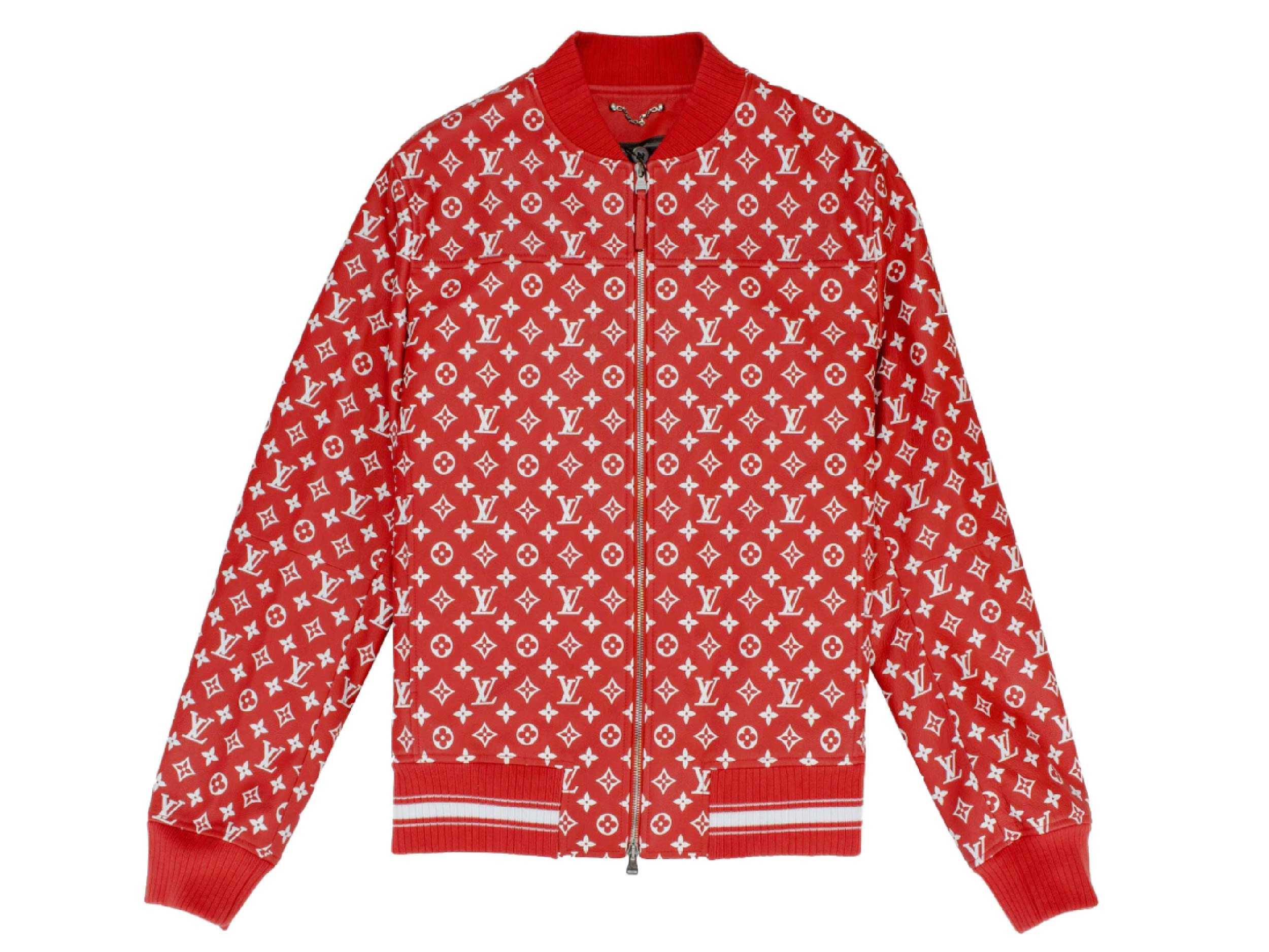 Supreme x Louis Vuitton Leather Baseball Jacket (RED)