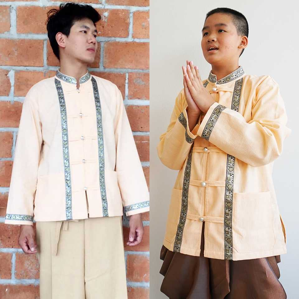 สินค้ายอดฮิต สุดฮอท มาแล้วจ้า ไซส์เด็กไปถึงผู้ใหญ่เลย เสื้อเจ้าบ่าว แต่งเทป เนื้อผ้าฝ้าย