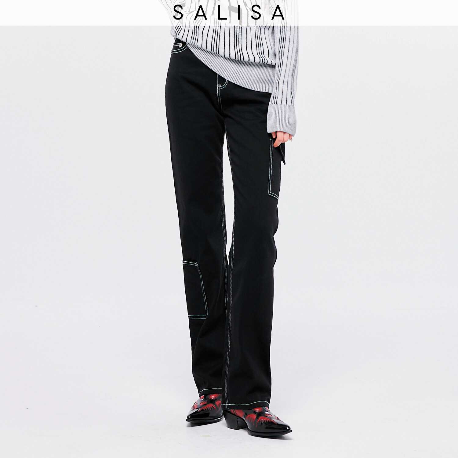 JEANS Mid-Rise Black (เอวใต้สะดือ)