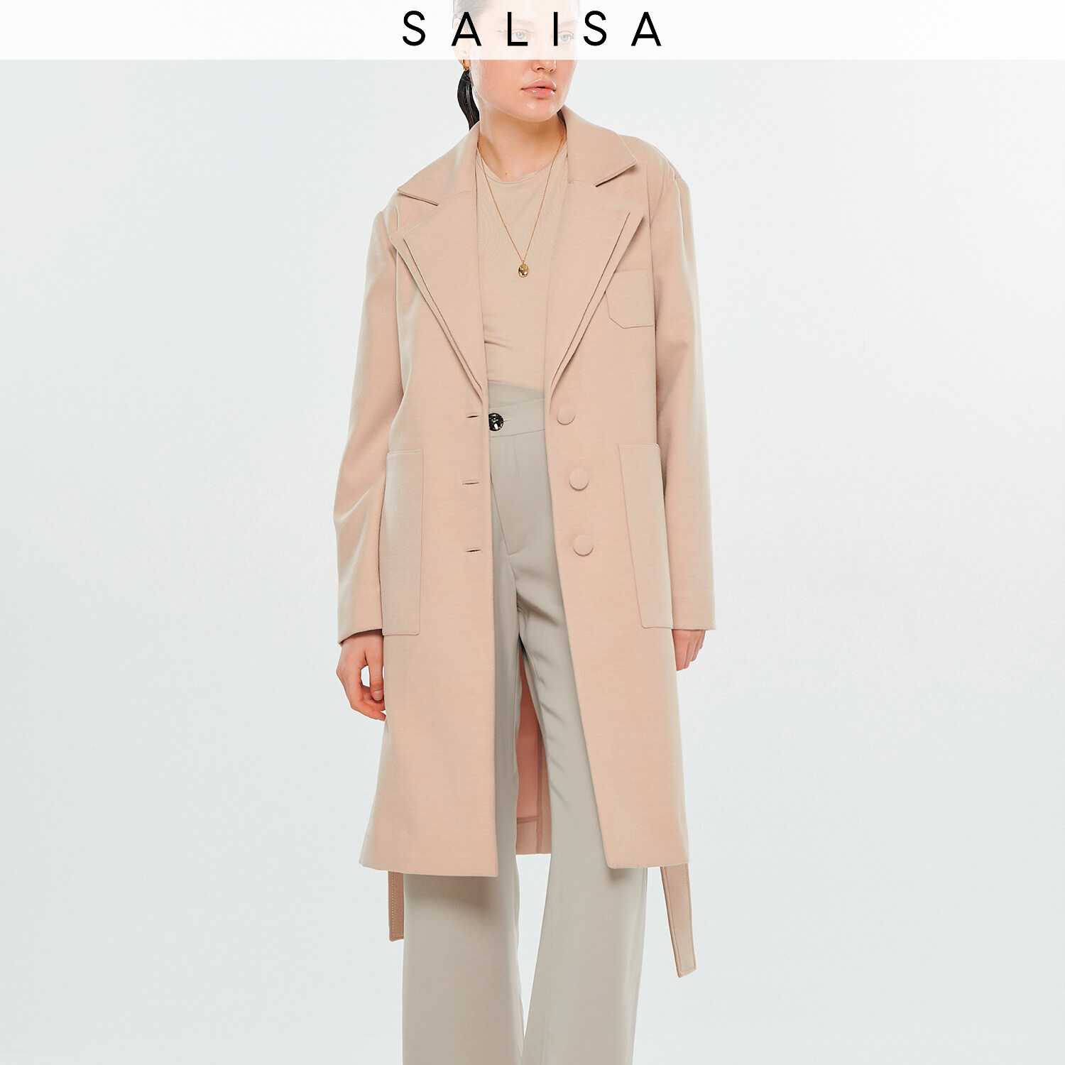 COAT Wool Ivory Double Lapel
