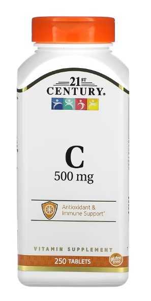 21st Century, Vitamin C, with Rose Hips, 500 mg, 110 Tablets วิตามินซี  250 เม็ด