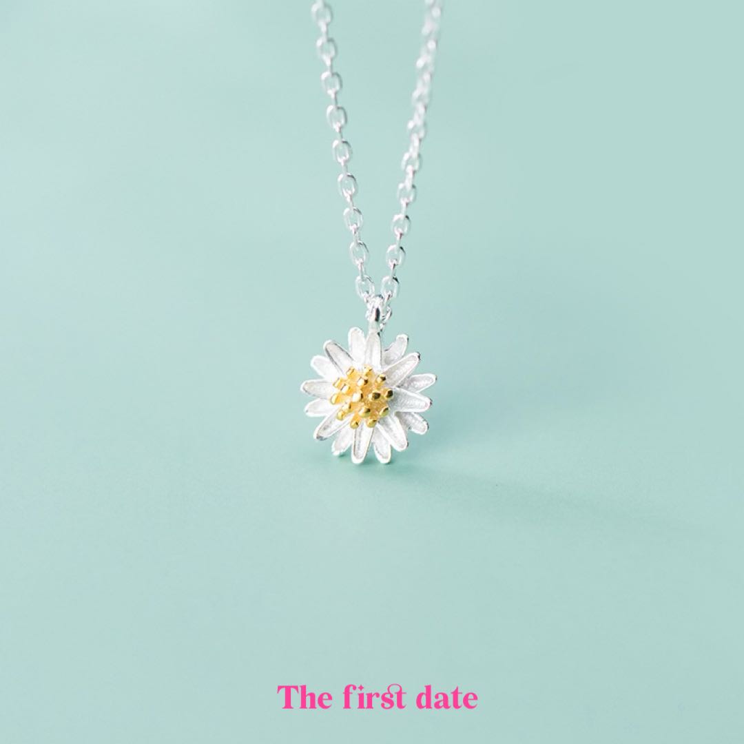 สร้อยคอwhite dasiy-ส่งฟรี เงินแท้(92.5%)