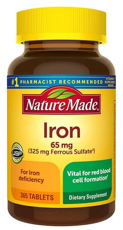 Nature Made Iron 65 mg 365 Tablets วิตามินเสริมธาตุเหล็ก 65 มิลลิกรัม 365 เม็ด