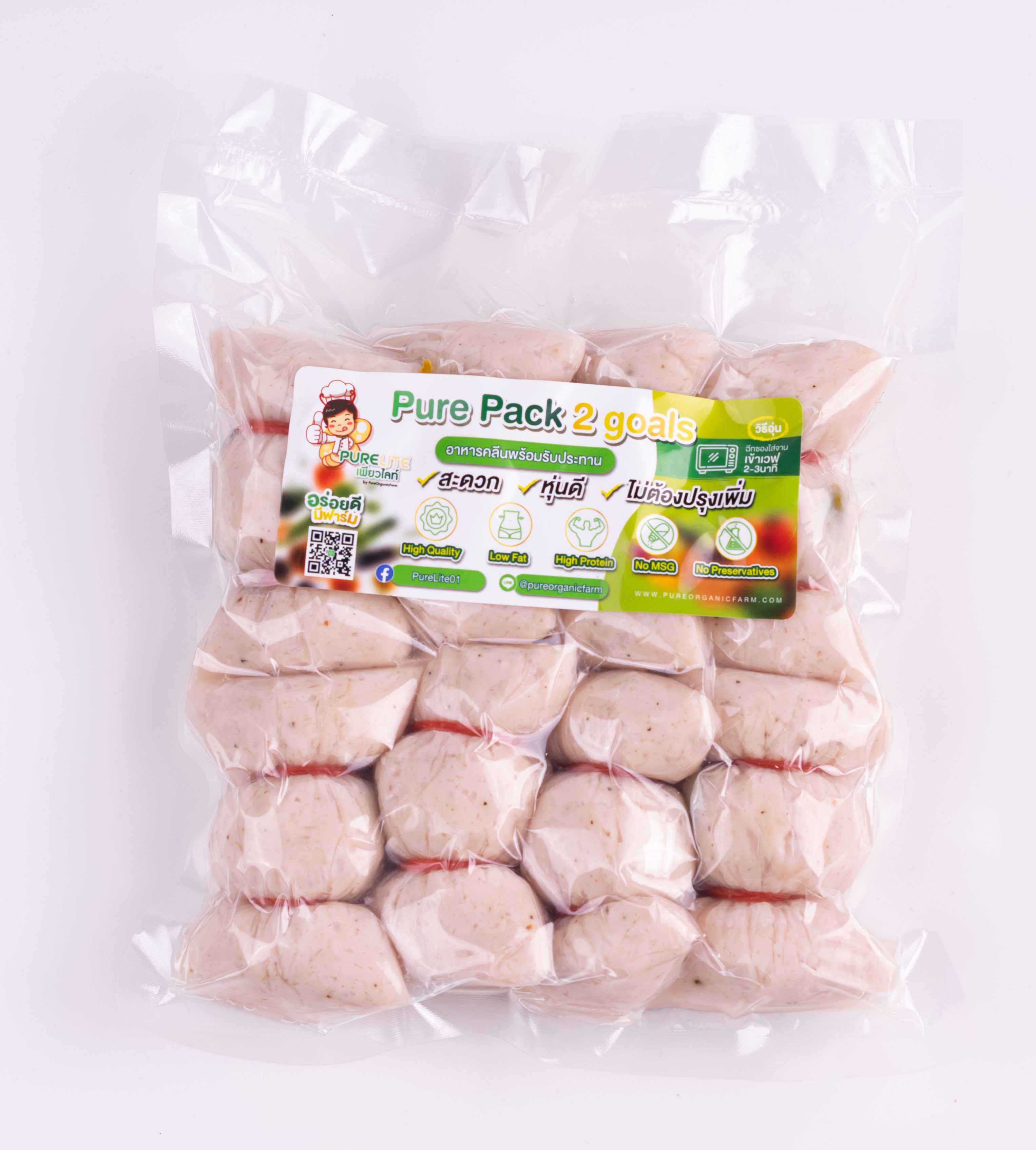 OTH01 แหนมอกไก่คลีน/คีโต เนื้อล้วน100%  โปรตีนสูง ไม่แป้ง ไม่น้ำตาล