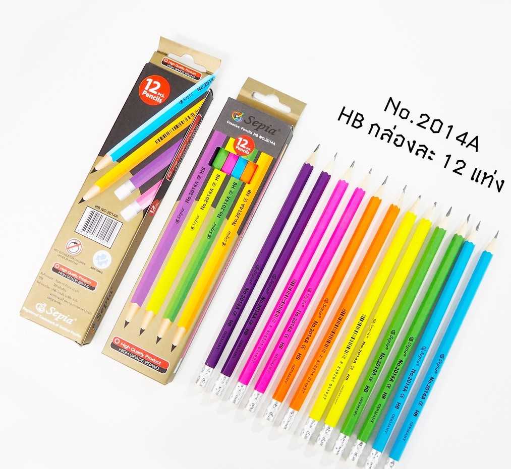 SEPIA ดินสอดำ HB NO.2014 ด้ามสีสะท้อนแสงมัน /HB Pencil
