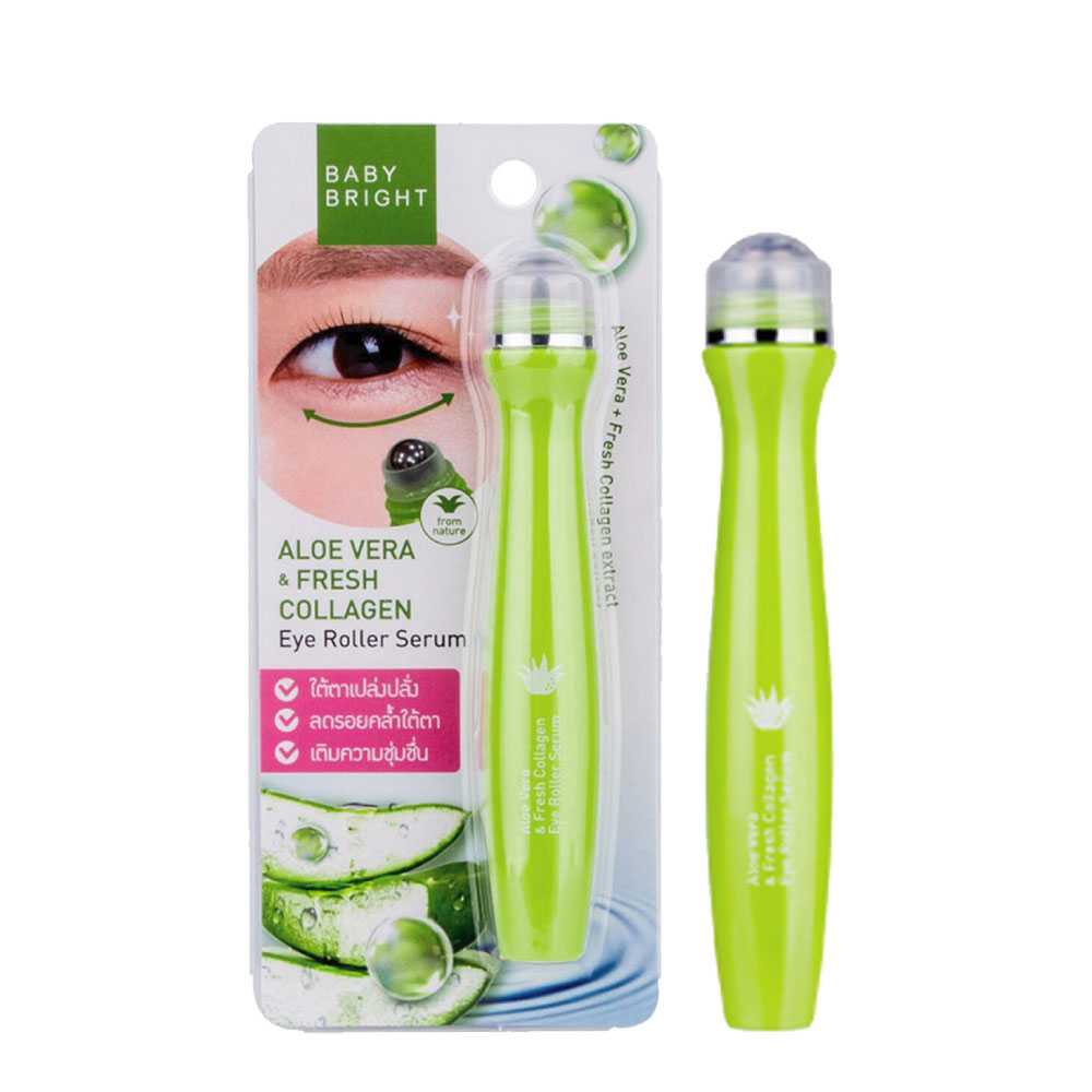 เซรั่มบำรุงใต้ตา Baby Bright Aloe Vera & Fresh Collagen Eye Roller Serum 15ml