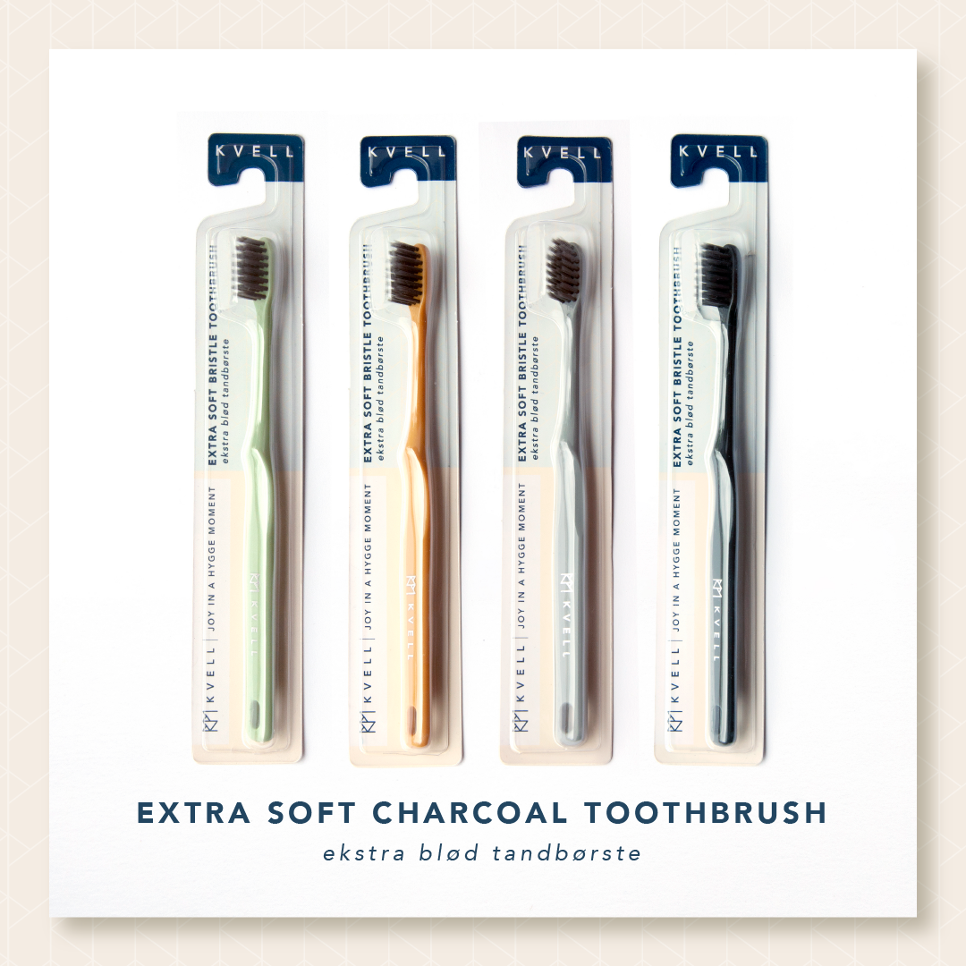 Kvell's extra soft charcoal bristle toothbrush) - แปรงสีฟันสูตรขนแปรงชาร์โคลนุ่มพิเศษ ตรา คเว็ล