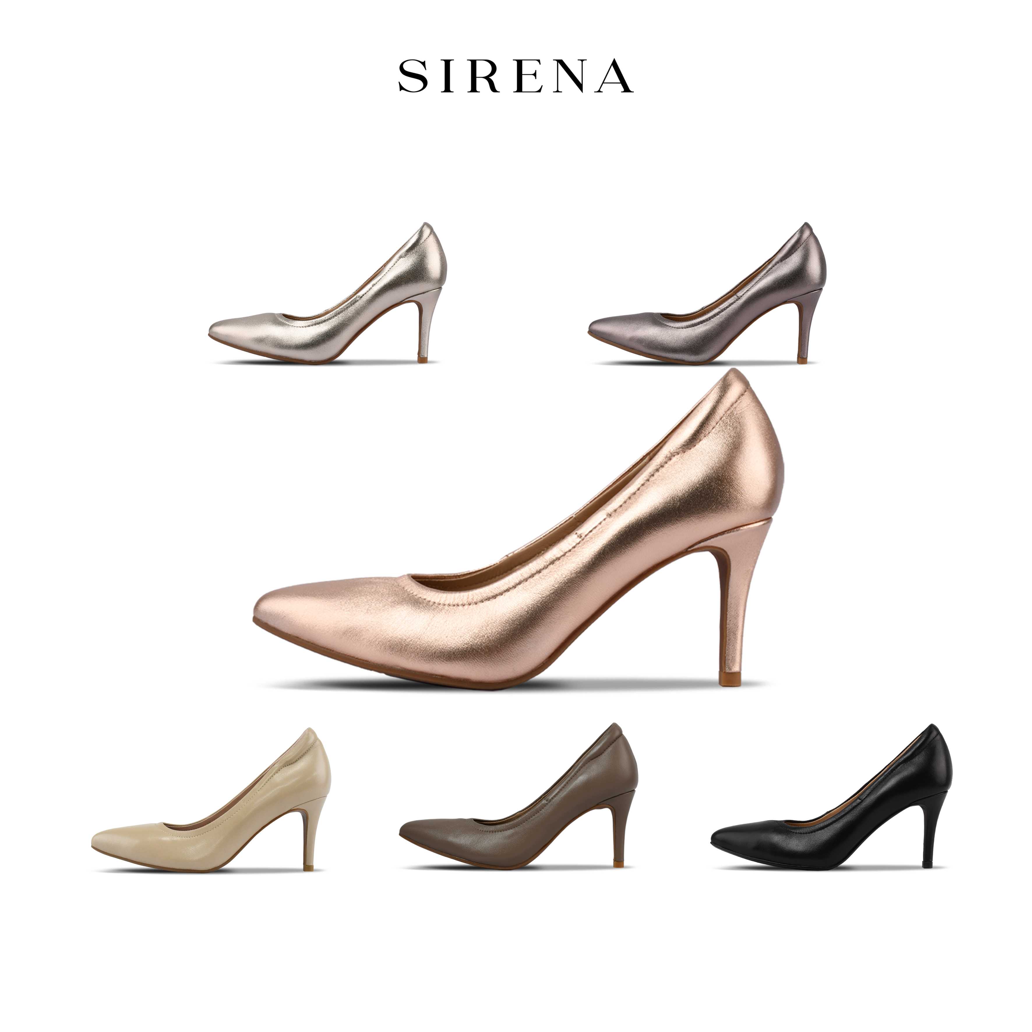 SIRENA รองเท้าหนังแท้ ส้น 3 นิ้ว รุ่น CINDERELLA | รองเท้าคัทชูผู้หญิง