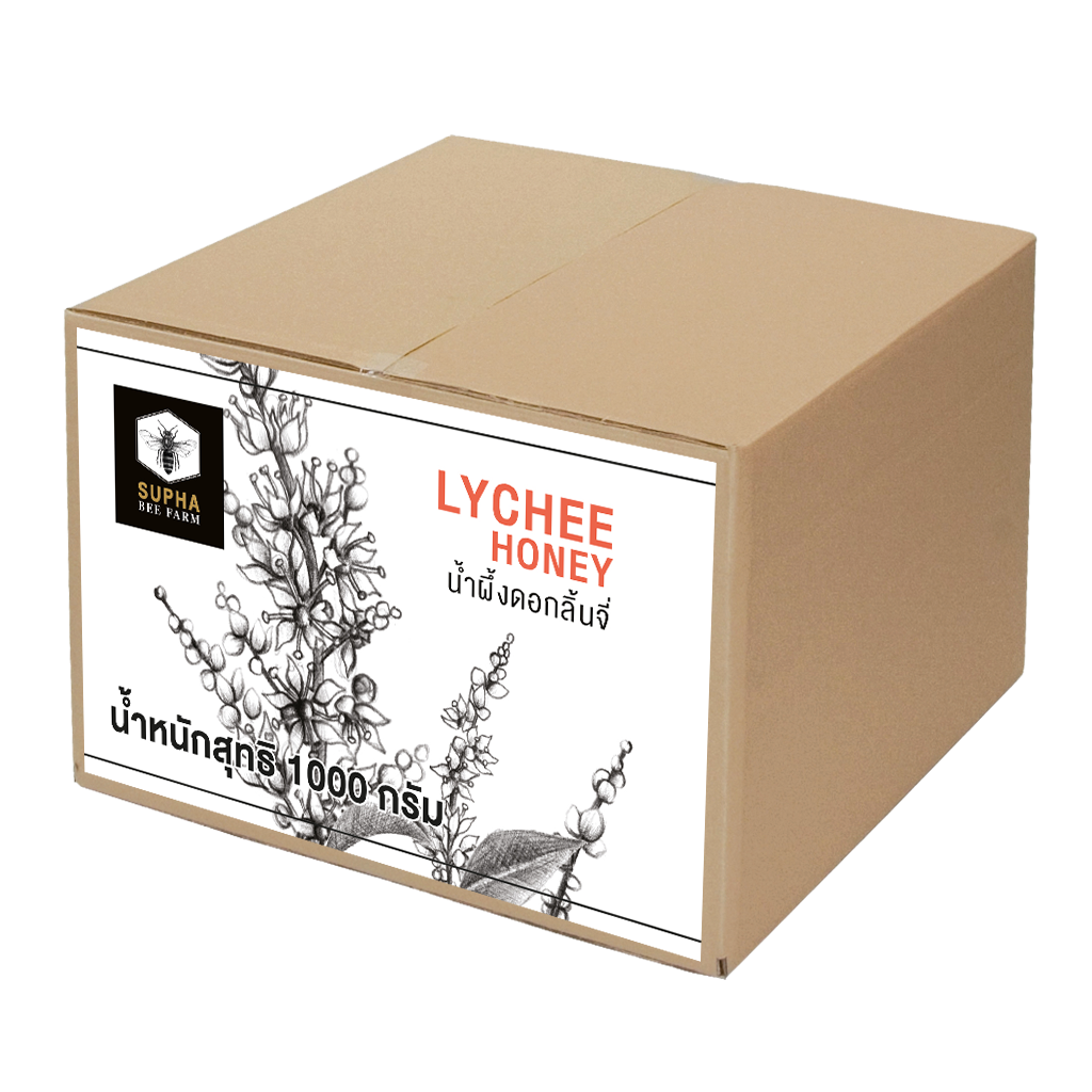 น้ำผึ้งดอกลิ้นจี่ 1000 กรัม (ยกลัง) Lychee Honey 1000g 12pcs