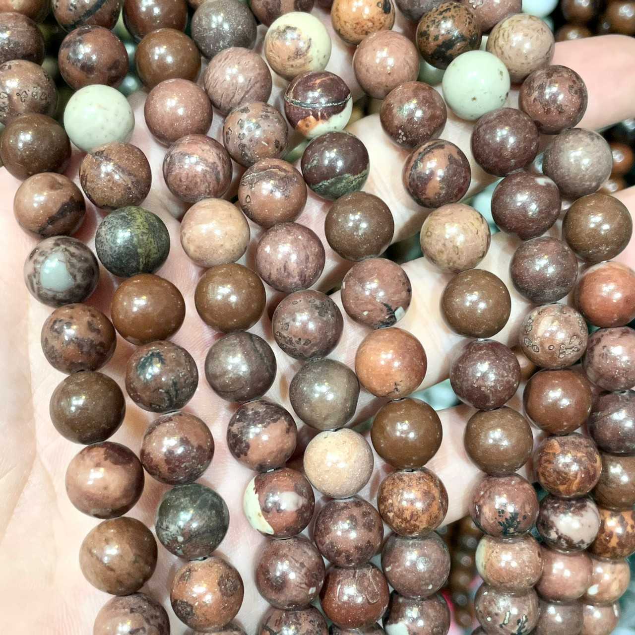 แจสเปอร์ดอกไม้ (Flower Jasper) เกรด A ทรงกลม