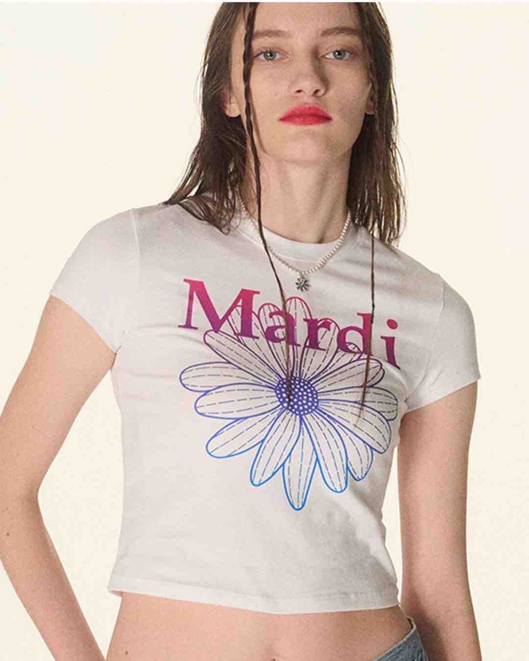 (พร้อมส่ง) Mardi mercredi cropped gradation white purple