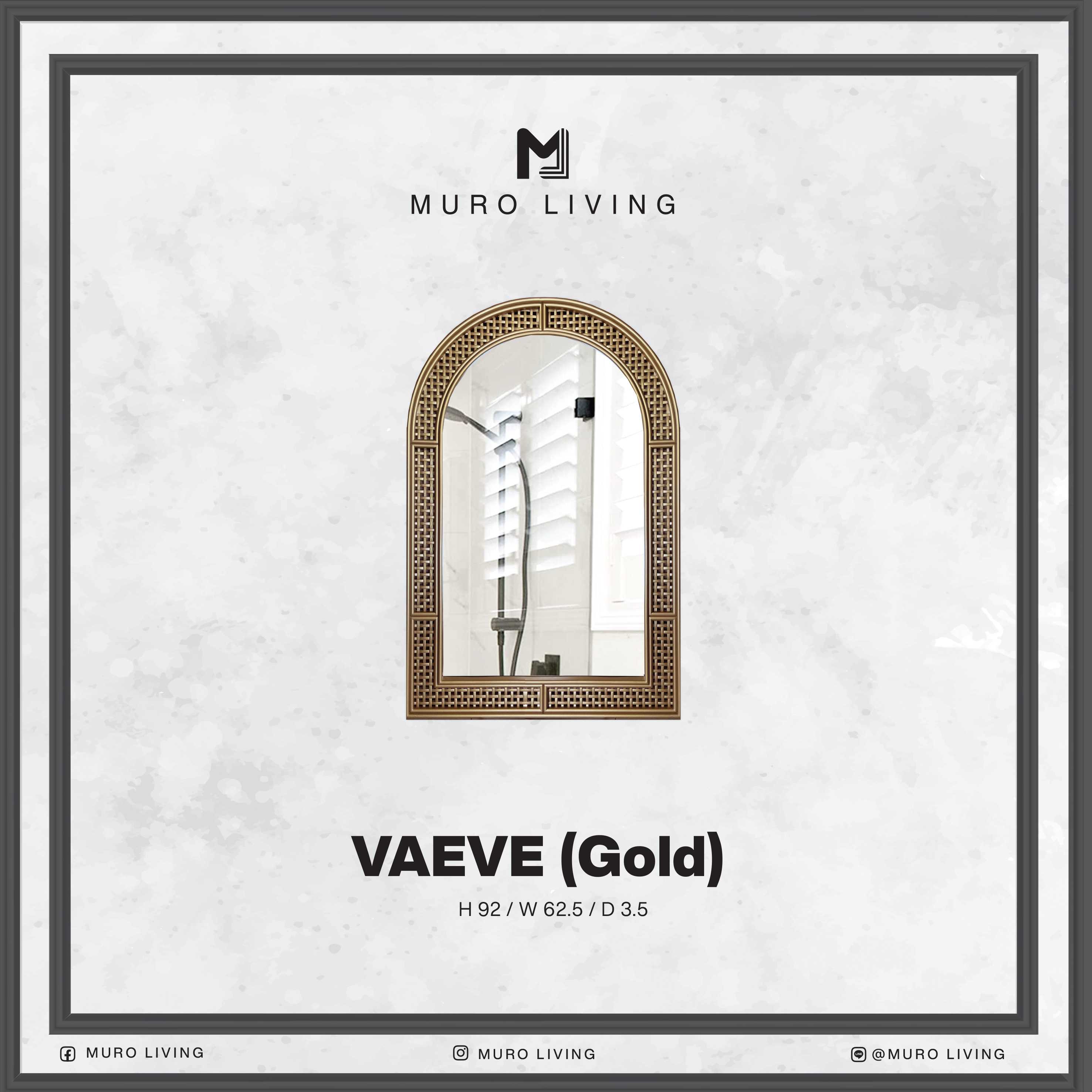 กระจกตกแต่งผนังดีไซน์ Muro Living รุ่น VAEVE (Gold , Natural)