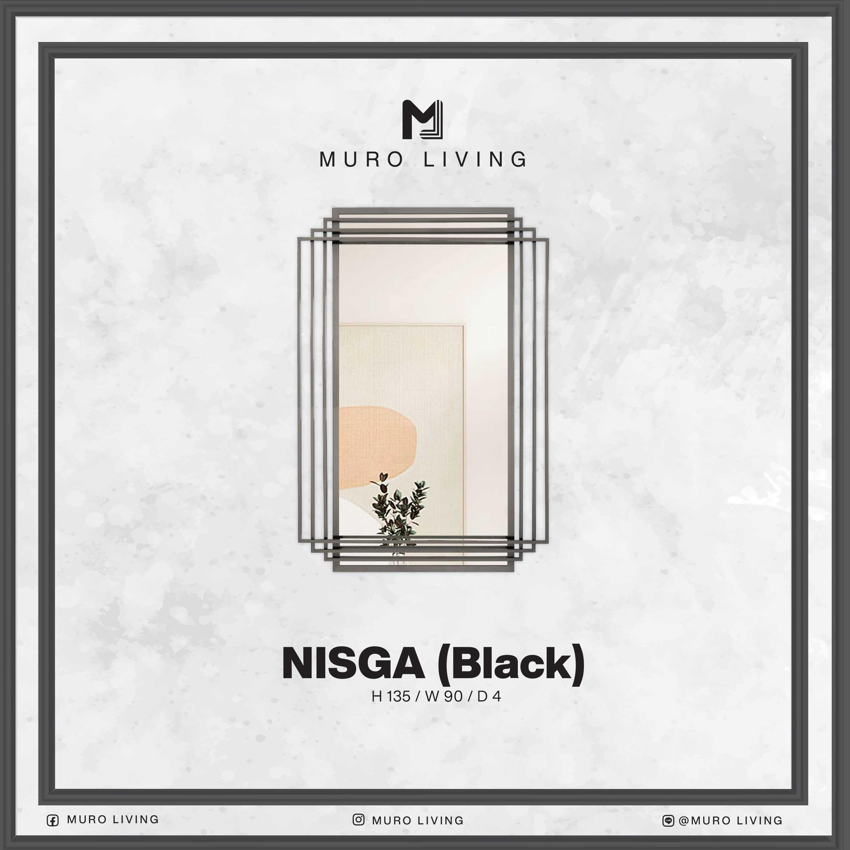 กระจกตกแต่งผนังดีไซน์ Muro Living รุ่น NISGA (Black or Gold)