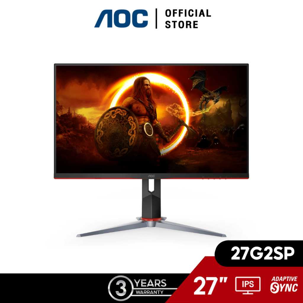 AOC 27G2SP (มอนิเตอร์) 27 IPS Flat Adaptive sync 1920x1080 @165Hz 1Ms HDMI Gaming Monitor