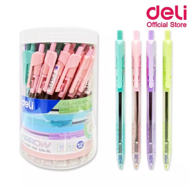 DELI ปากกา รุ่น  Arrow 0.5 mm. Q34-BL /Ballpoint pen