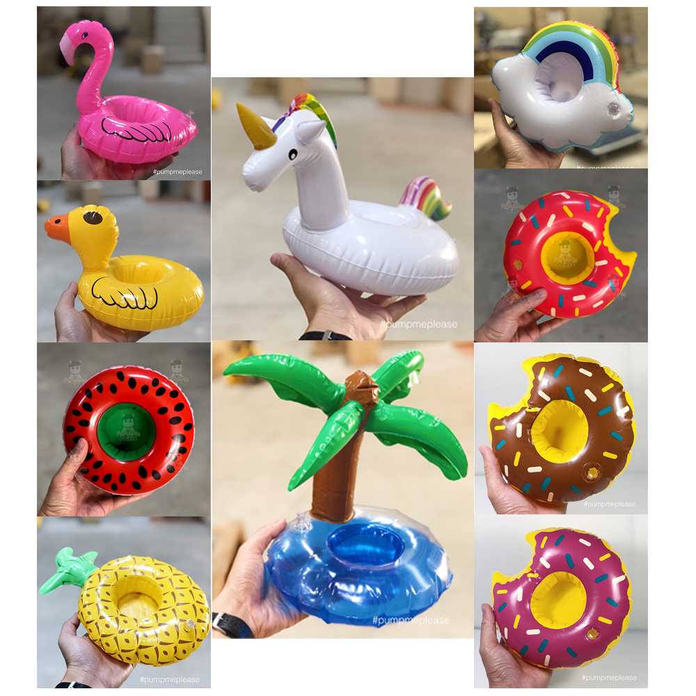 ที่รองแก้ว เป่าลมลอยน้ำ Flamingo Drink Holders