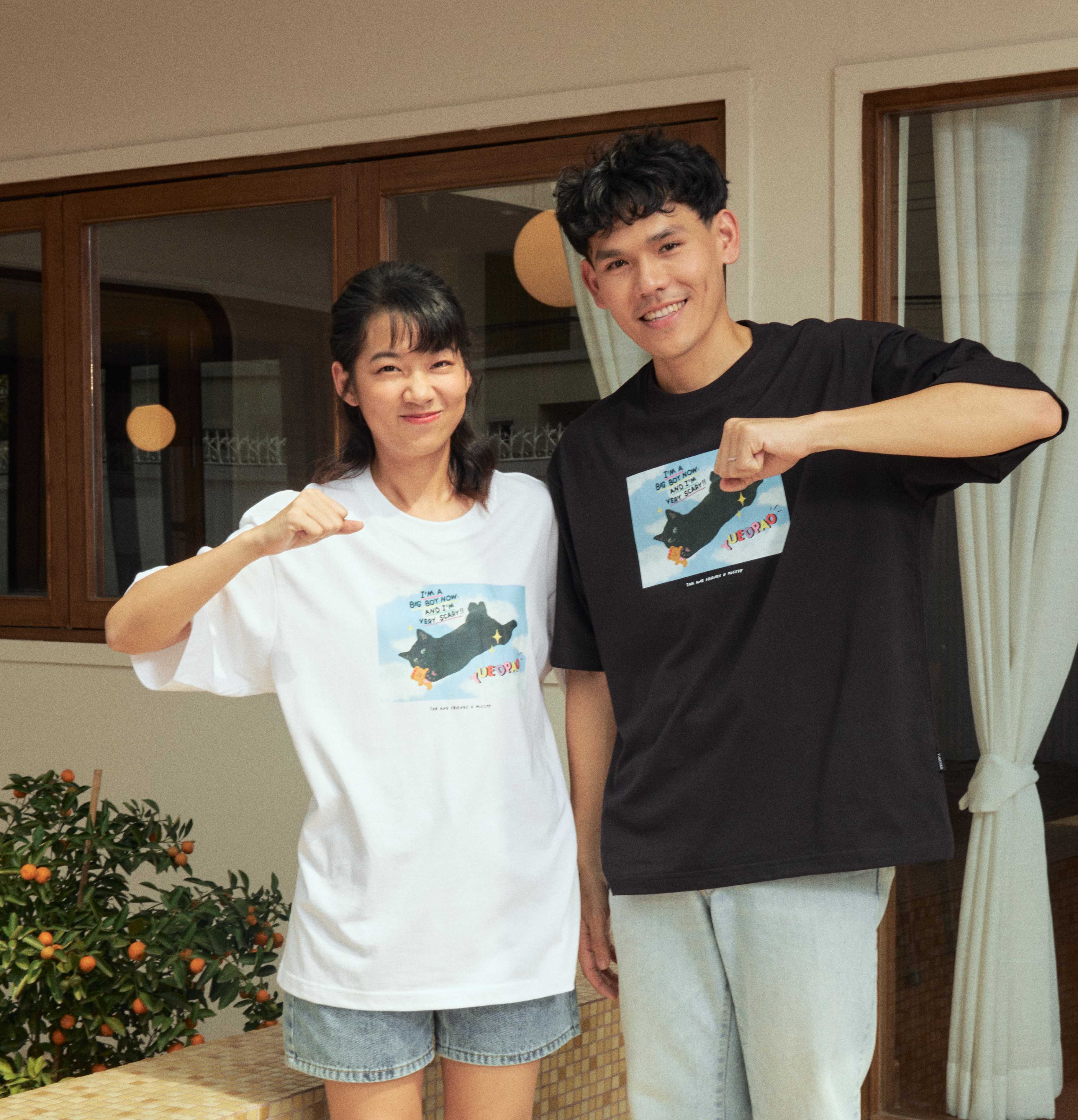 Yuedpao x Tah&Friend&Missyp เสื้อยืดเปล่า เสื้อยืด เสื้อยืดCollab สี Black & White