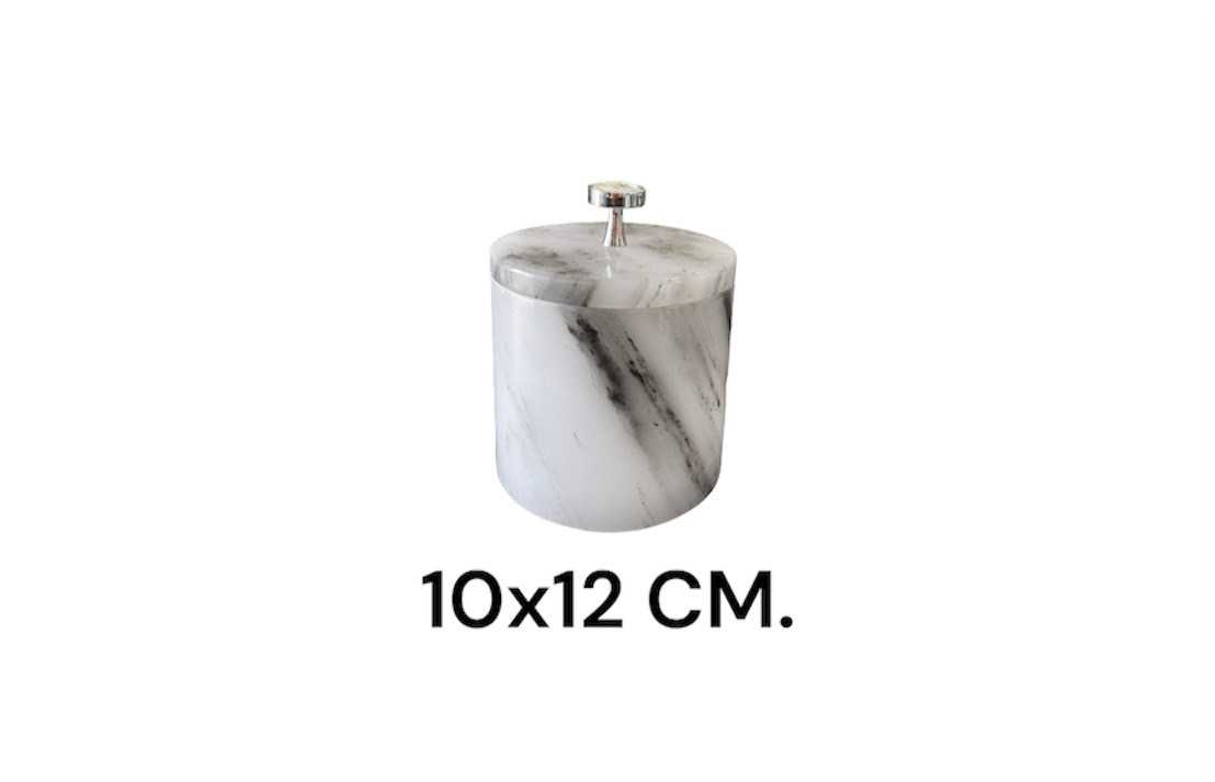 Round box, Marble, 10x12 cm.