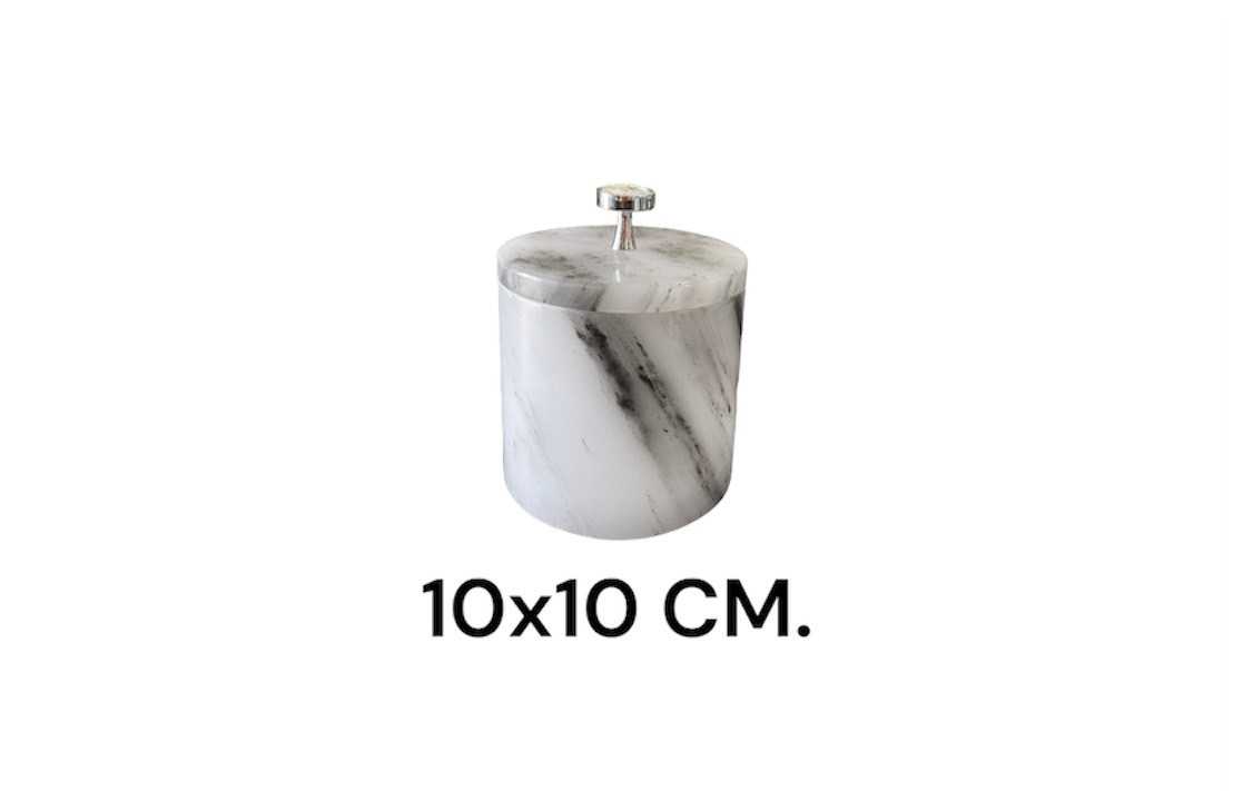 Round box, Marble, 10x10 cm.